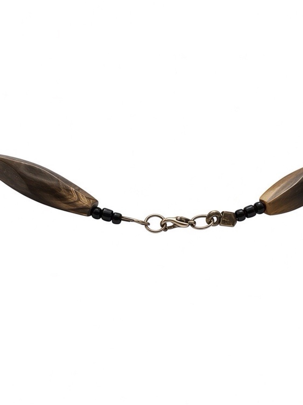 Boho Horn Disc Statement Necklace in Warm Yellow-Brown - Picture 4 of 4